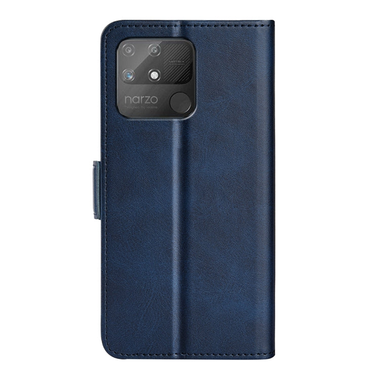 For OPPO Realme Narzo 50A Dual-side Magnetic Buckle Horizontal Flip Leather Case with Holder & Card Slots & Wallet