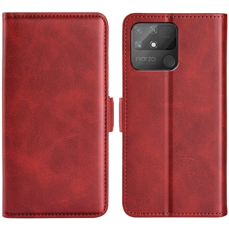 For OPPO Realme Narzo 50A Dual-side Magnetic Buckle Horizontal Flip Leather Case with Holder & Card Slots & Wallet