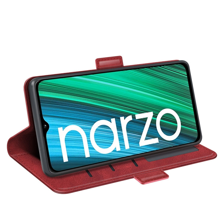 For OPPO Realme Narzo 50A Dual-side Magnetic Buckle Horizontal Flip Leather Case with Holder & Card Slots & Wallet