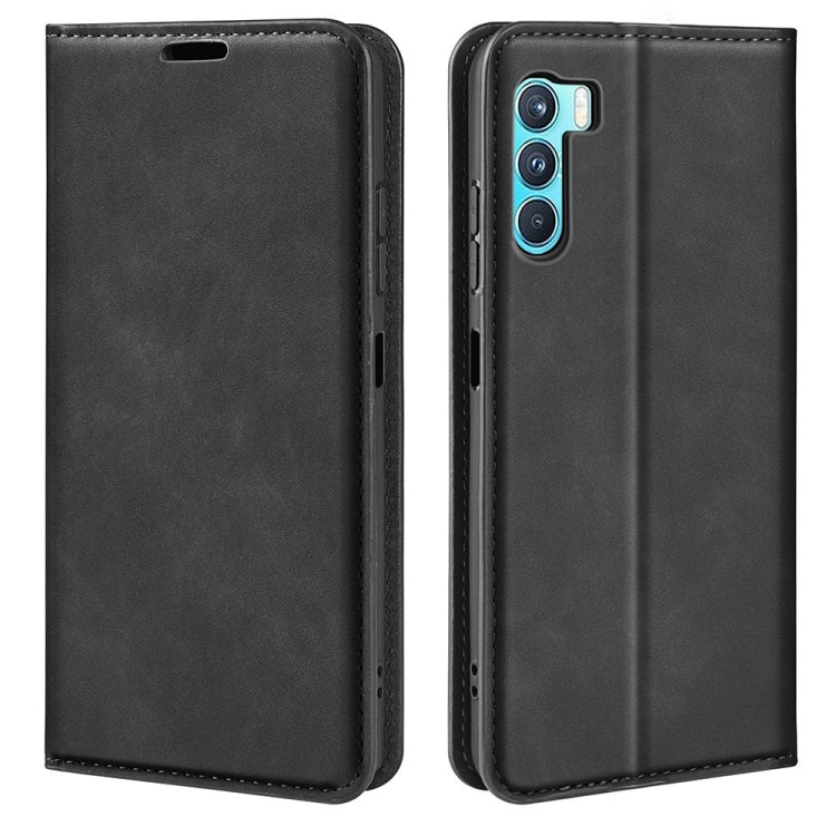 For OPPO K9 Pro Retro-skin Business Magnetic Suction Leather Case with Holder & Card Slots & Wallet