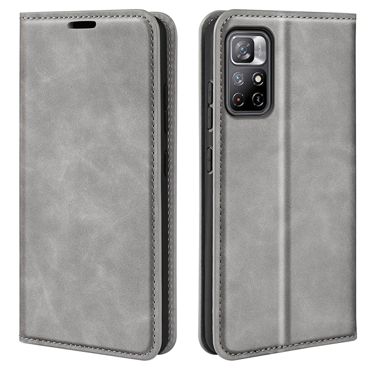 For Xiaomi Redmi Note 11 Retro-skin Magnetic Suction Leather Case with Holder & Card Slots & Wallet