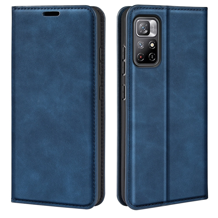 For Xiaomi Redmi Note 11 Retro-skin Magnetic Suction Leather Case with Holder & Card Slots & Wallet