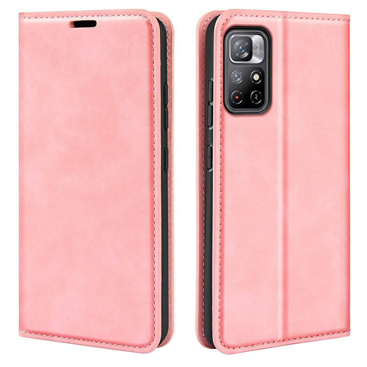 For Xiaomi Redmi Note 11 Retro-skin Magnetic Suction Leather Case with Holder & Card Slots & Wallet