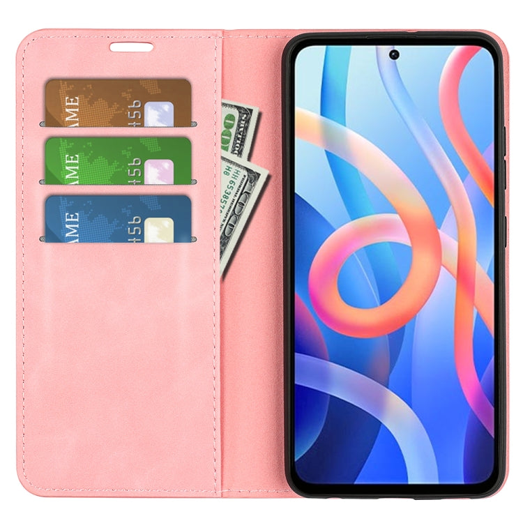 For Xiaomi Redmi Note 11 Retro-skin Magnetic Suction Leather Case with Holder & Card Slots & Wallet