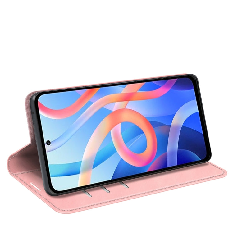 For Xiaomi Redmi Note 11 Retro-skin Magnetic Suction Leather Case with Holder & Card Slots & Wallet