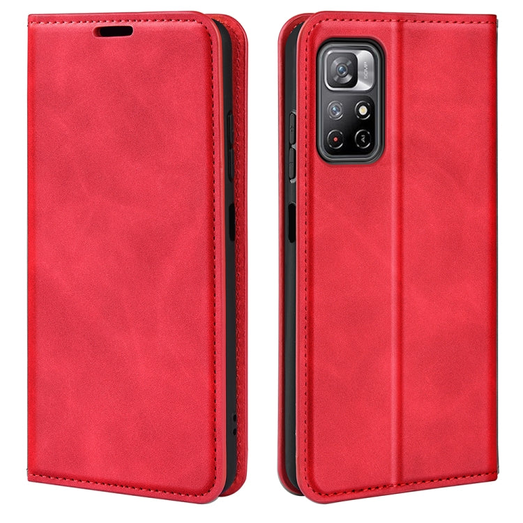 For Xiaomi Redmi Note 11 Retro-skin Magnetic Suction Leather Case with Holder & Card Slots & Wallet