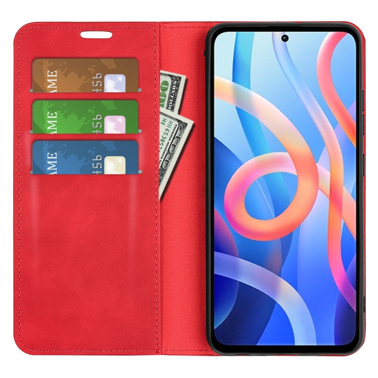 For Xiaomi Redmi Note 11 Retro-skin Magnetic Suction Leather Case with Holder & Card Slots & Wallet