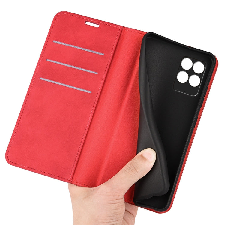 For OPPO Realme 8i Retro-skin Magnetic Suction Leather Case with Holder & Card Slots & Wallet