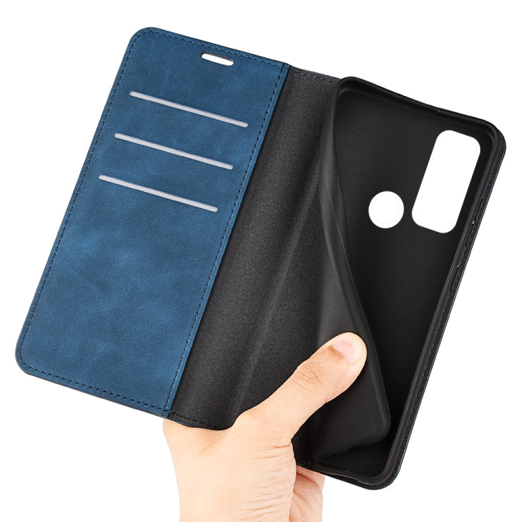 For TCL 20 R 5G Retro-skin Business Magnetic Suction Phone Leather Case with Holder & Card Slots & Wallet