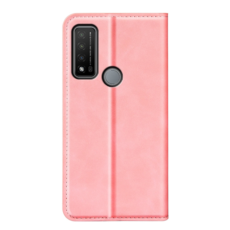 For TCL 20 R 5G Retro-skin Business Magnetic Suction Phone Leather Case with Holder & Card Slots & Wallet
