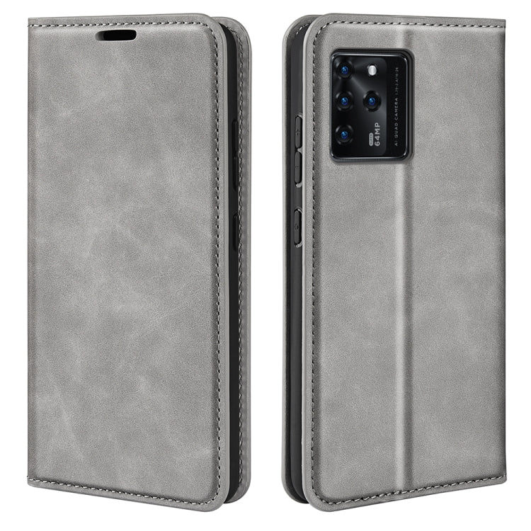 For ZTE Blade V30 Retro-skin Business Magnetic Suction Phone Leather Case with Holder & Card Slots & Wallet