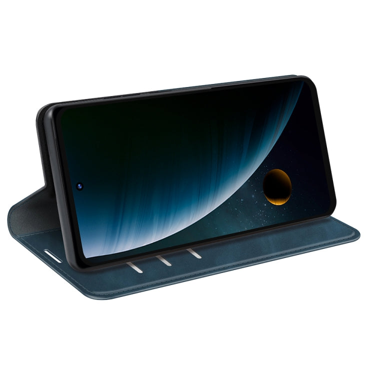 For ZTE Blade V30 Retro-skin Business Magnetic Suction Phone Leather Case with Holder & Card Slots & Wallet