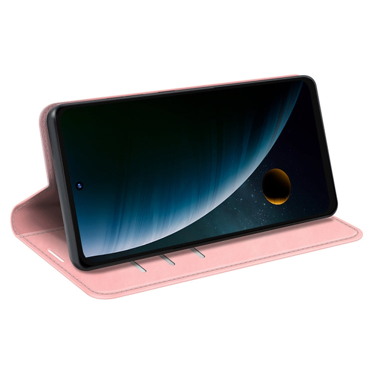 For ZTE Blade V30 Retro-skin Business Magnetic Suction Phone Leather Case with Holder & Card Slots & Wallet