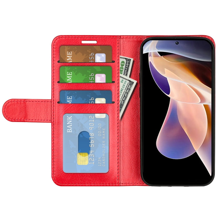 For Xiaomi Redmi Note 11 Pro / Note 11 Pro+ R64 Texture Single Horizontal Flip Protective Case with Holder & Card Slots & Wallet & Photo Frame