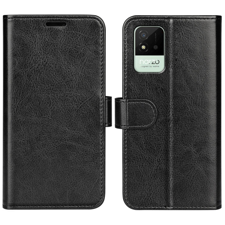 For OPPO Realme Narzo 50A R64 Texture Single Horizontal Flip Protective Case with Holder & Card Slots & Wallet& Photo Frame