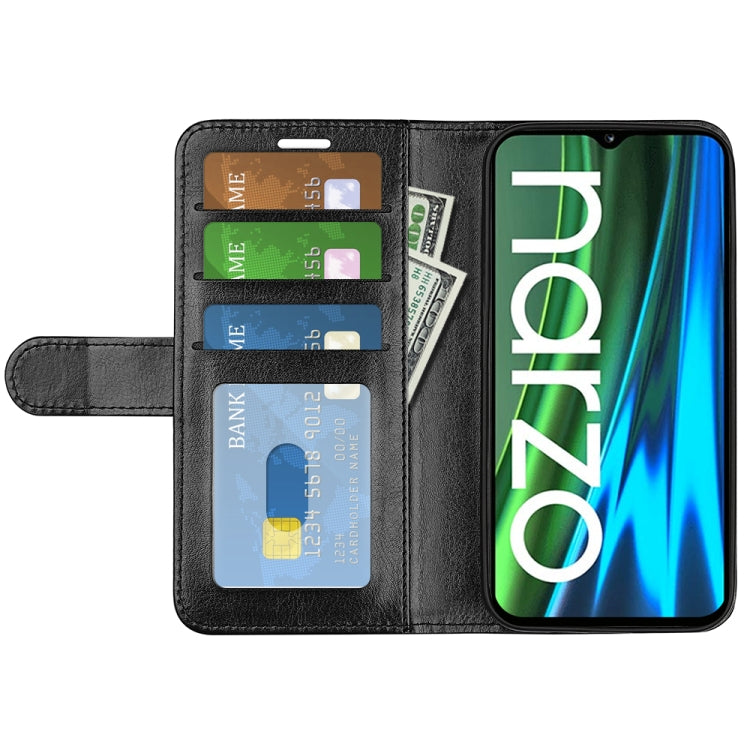 For OPPO Realme Narzo 50A R64 Texture Single Horizontal Flip Protective Case with Holder & Card Slots & Wallet& Photo Frame