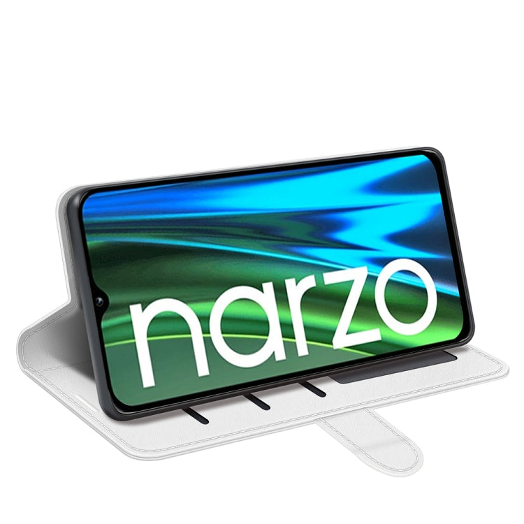 For OPPO Realme Narzo 50A R64 Texture Single Horizontal Flip Protective Case with Holder & Card Slots & Wallet& Photo Frame