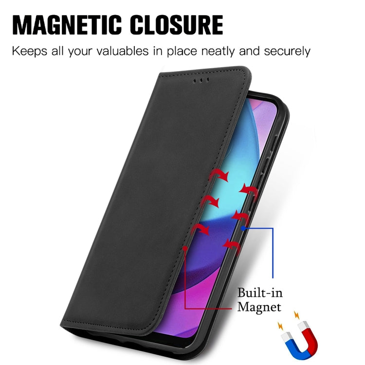 For Motorola Moto E20 Retro Skin Feel Magnetic Horizontal Flip Leather Case with Holder & Card Slots & Wallet & Photo Frame