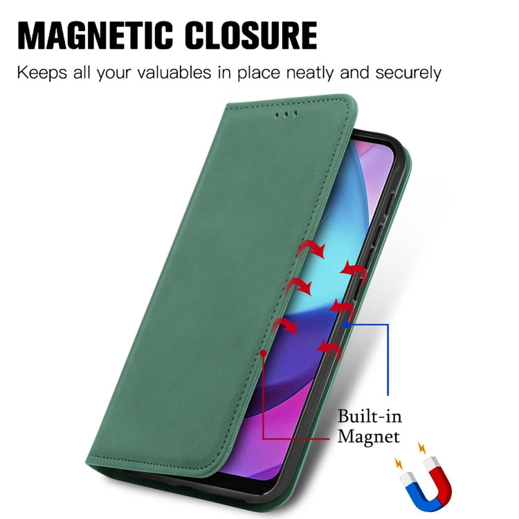 For Motorola Moto E20 Retro Skin Feel Magnetic Horizontal Flip Leather Case with Holder & Card Slots & Wallet & Photo Frame