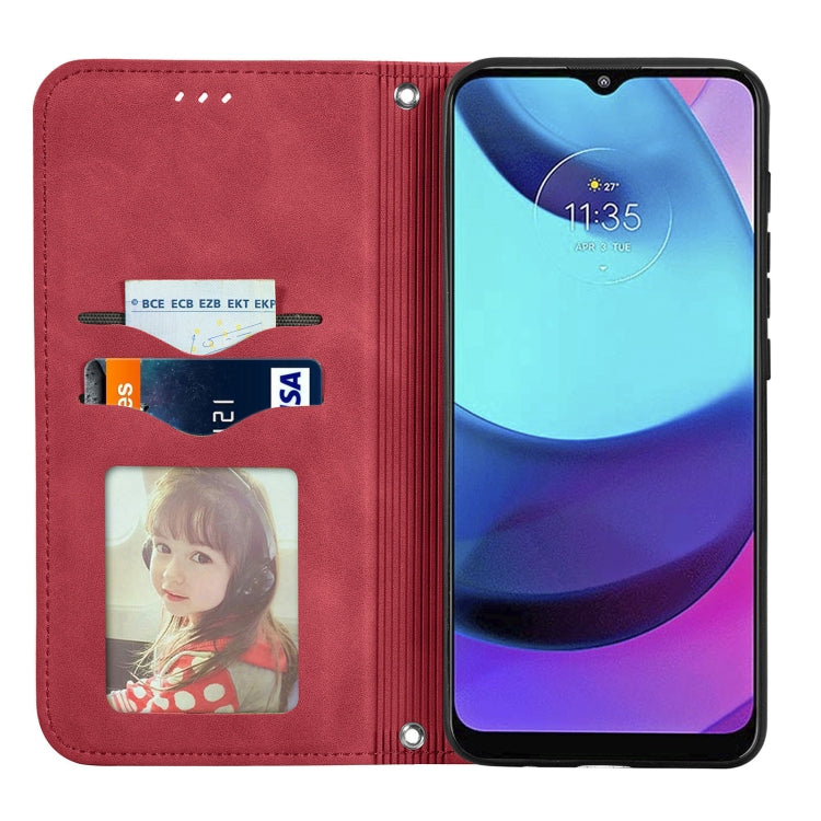 For Motorola Moto E20 Retro Skin Feel Magnetic Horizontal Flip Leather Case with Holder & Card Slots & Wallet & Photo Frame