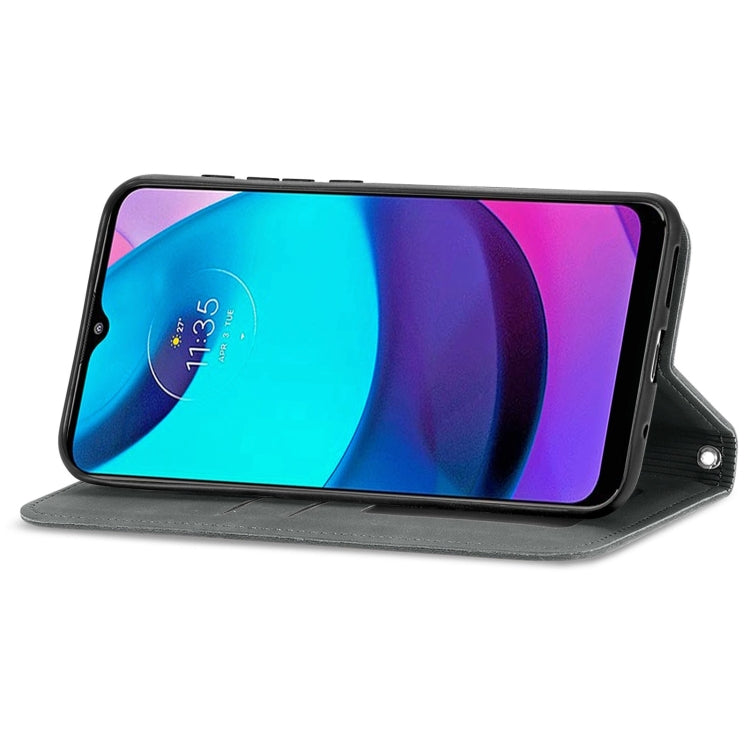 For Motorola Moto E20 Retro Skin Feel Magnetic Horizontal Flip Leather Case with Holder & Card Slots & Wallet & Photo Frame