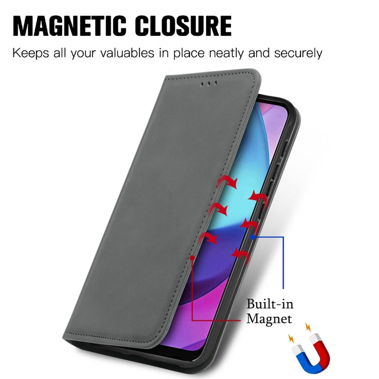 For Motorola Moto E20 Retro Skin Feel Magnetic Horizontal Flip Leather Case with Holder & Card Slots & Wallet & Photo Frame