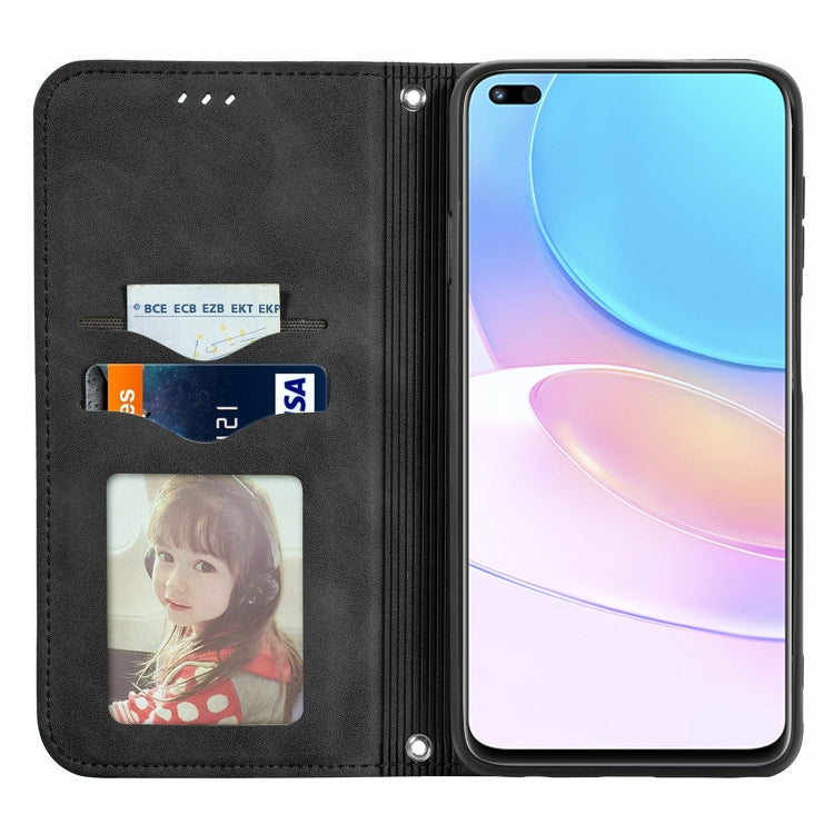 For Huawei nova 8i Retro Skin Feel Magnetic Horizontal Flip Leather Case with Holder & Card Slots & Wallet & Photo Frame