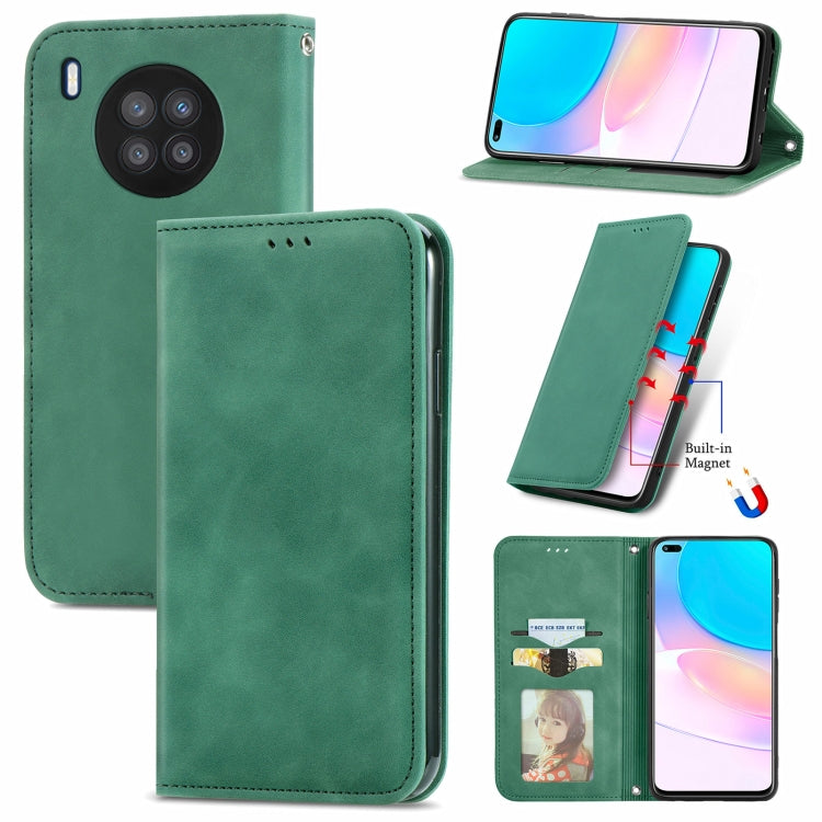 For Huawei nova 8i Retro Skin Feel Magnetic Horizontal Flip Leather Case with Holder & Card Slots & Wallet & Photo Frame
