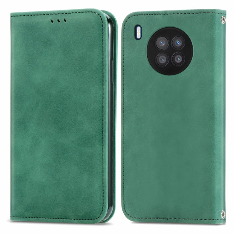 For Huawei nova 8i Retro Skin Feel Magnetic Horizontal Flip Leather Case with Holder & Card Slots & Wallet & Photo Frame