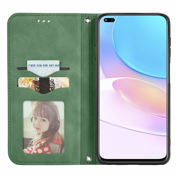 For Huawei nova 8i Retro Skin Feel Magnetic Horizontal Flip Leather Case with Holder & Card Slots & Wallet & Photo Frame