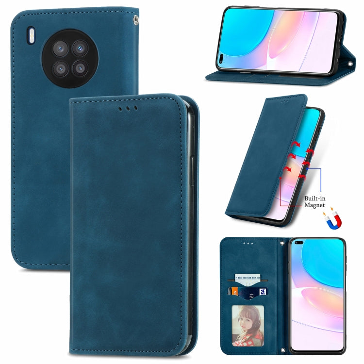 For Huawei nova 8i Retro Skin Feel Magnetic Horizontal Flip Leather Case with Holder & Card Slots & Wallet & Photo Frame