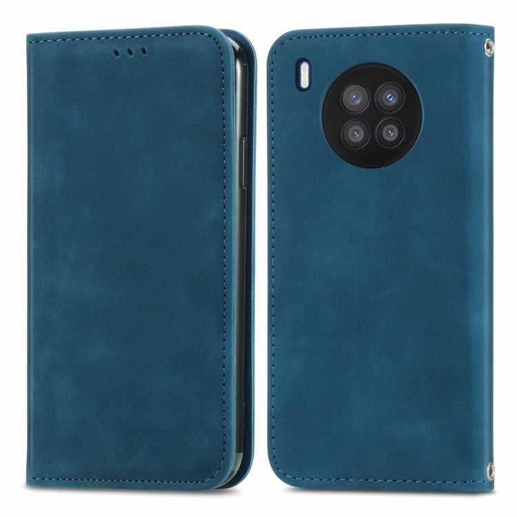 For Huawei nova 8i Retro Skin Feel Magnetic Horizontal Flip Leather Case with Holder & Card Slots & Wallet & Photo Frame