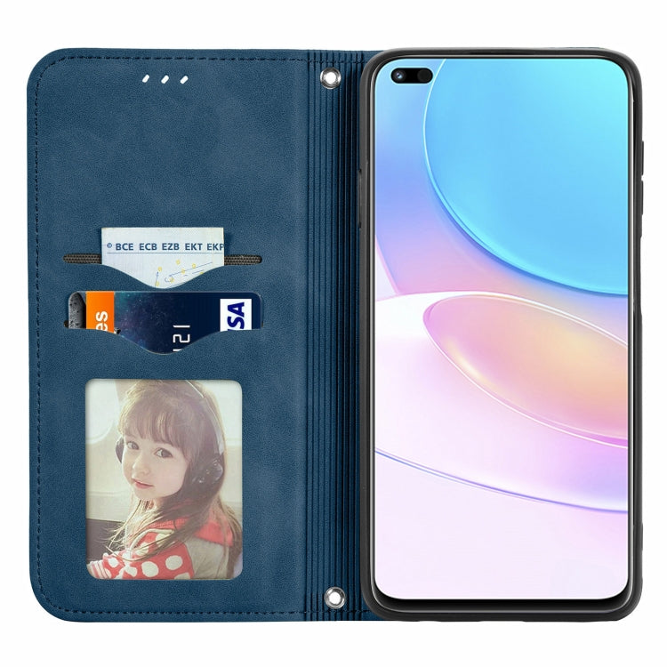 For Huawei nova 8i Retro Skin Feel Magnetic Horizontal Flip Leather Case with Holder & Card Slots & Wallet & Photo Frame