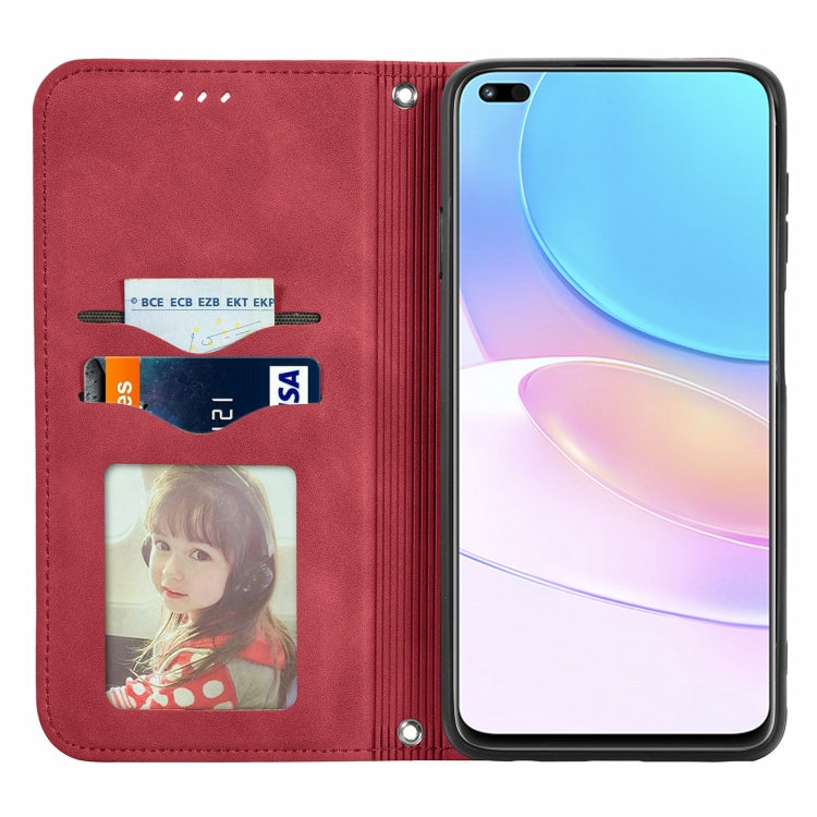 For Huawei nova 8i Retro Skin Feel Magnetic Horizontal Flip Leather Case with Holder & Card Slots & Wallet & Photo Frame