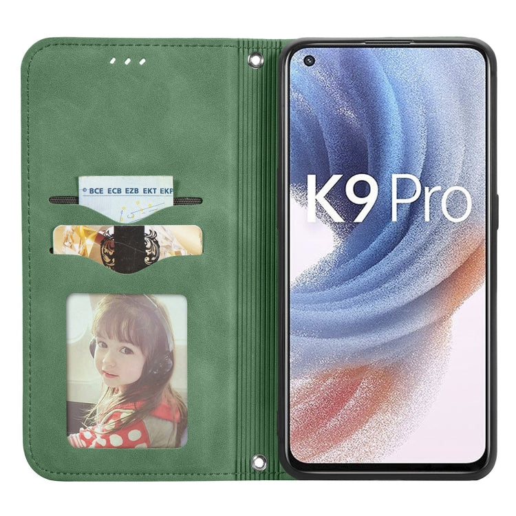 For OPPO K9 Pro Retro Skin Feel Magnetic Horizontal Flip Leather Case with Holder & Card Slots & Wallet & Photo Frame