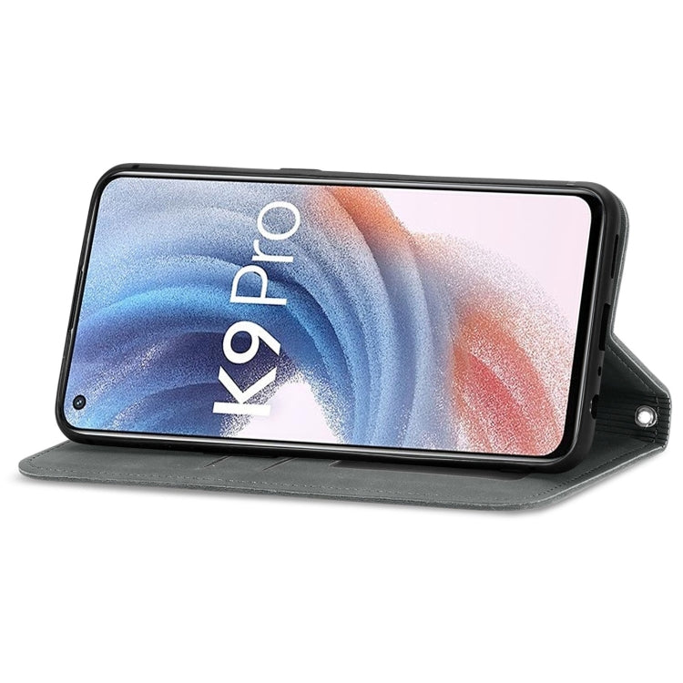 For OPPO K9 Pro Retro Skin Feel Magnetic Horizontal Flip Leather Case with Holder & Card Slots & Wallet & Photo Frame