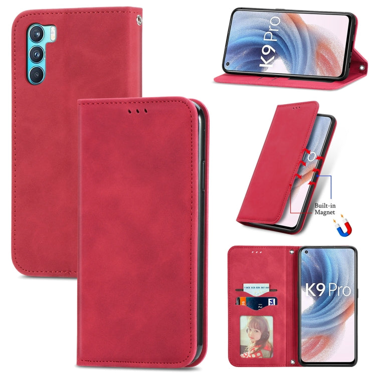 For OPPO K9 Pro Retro Skin Feel Magnetic Horizontal Flip Leather Case with Holder & Card Slots & Wallet & Photo Frame