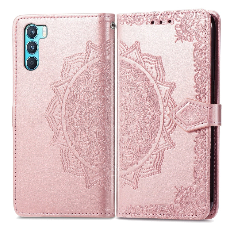 For OPPO K9 Pro Mandala Flower Embossed Horizontal Flip Leather Case with Holder & Card Slots & Wallet & Lanyard