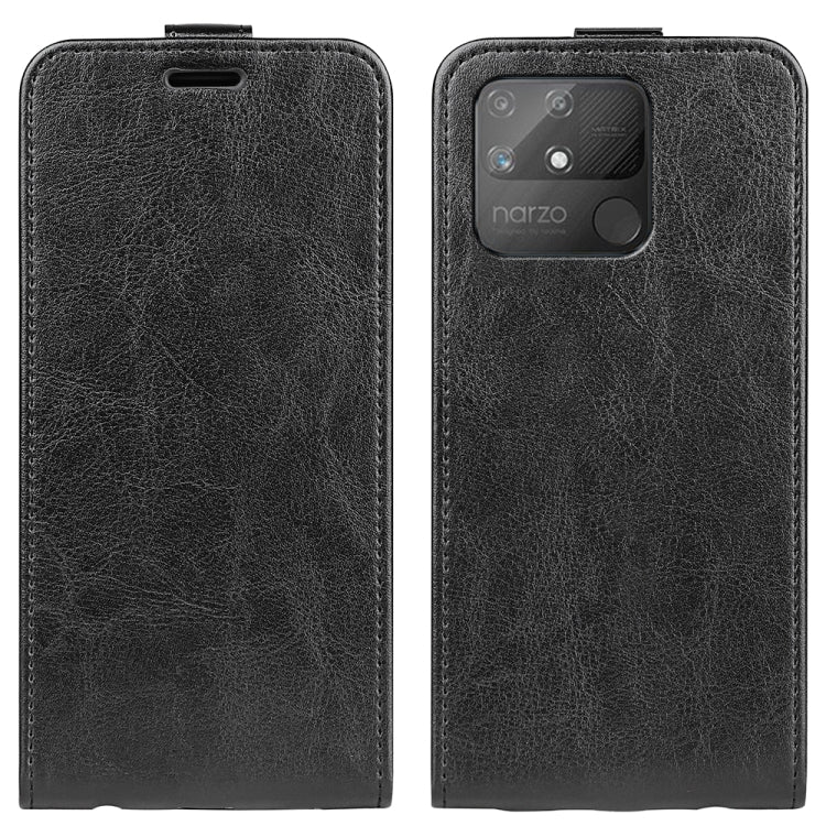 For OPPO Realme Narzo 50A R64 Texture Vertical Flip Leather Case with Card Slots & Photo Frame