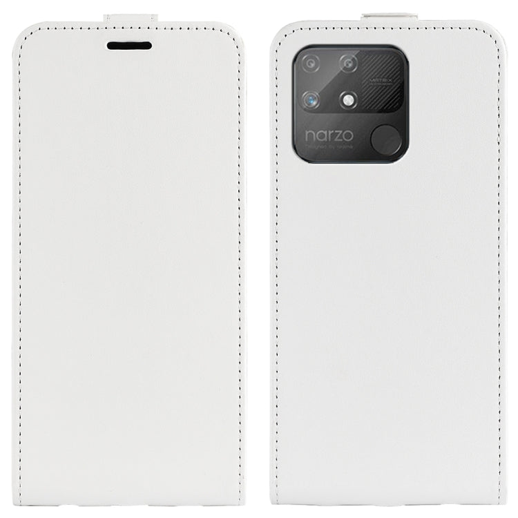 For OPPO Realme Narzo 50A R64 Texture Vertical Flip Leather Case with Card Slots & Photo Frame