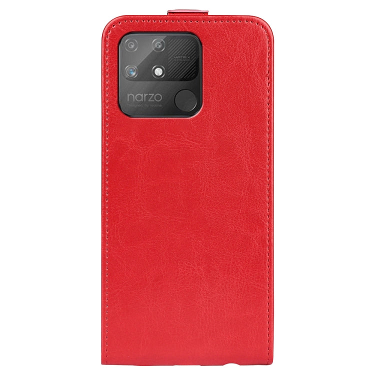 For OPPO Realme Narzo 50A R64 Texture Vertical Flip Leather Case with Card Slots & Photo Frame