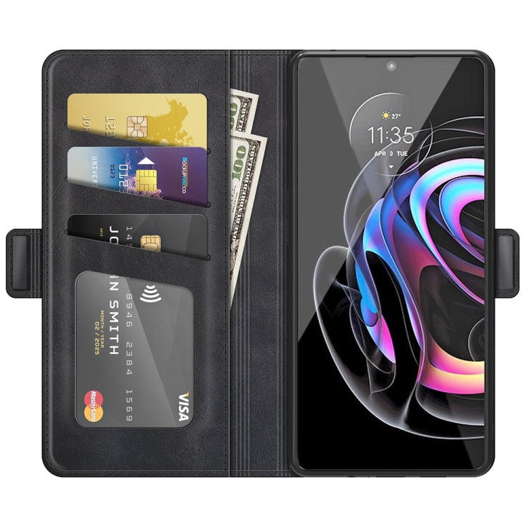 For Motorola Edge 20 lite 5G Dual-side Magnetic Buckle Horizontal Flip Phone Leather Case with Holder & Card Slots & Wallet
