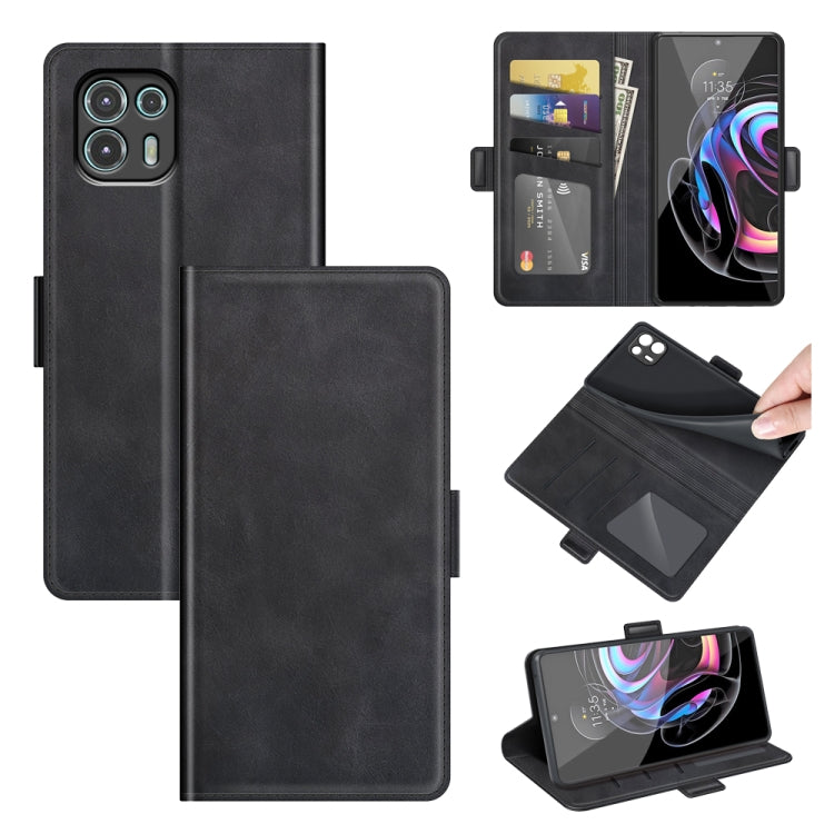 For Motorola Edge 20 lite 5G Dual-side Magnetic Buckle Horizontal Flip Phone Leather Case with Holder & Card Slots & Wallet
