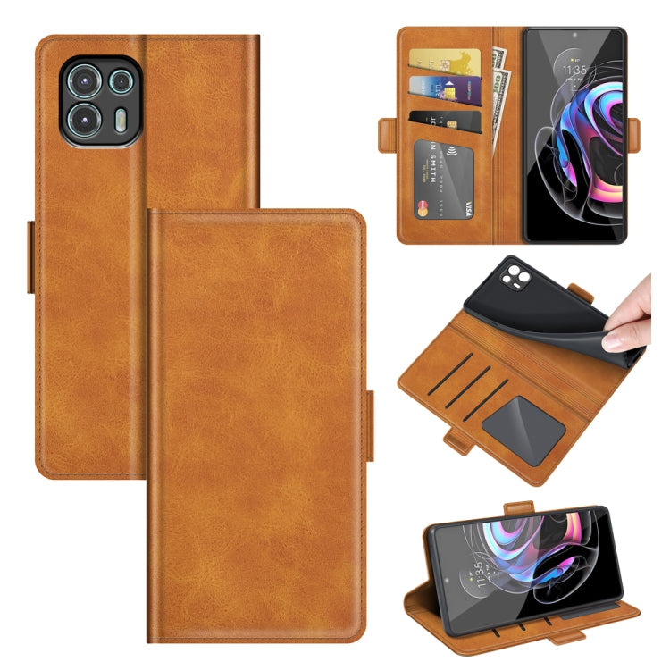 For Motorola Edge 20 lite 5G Dual-side Magnetic Buckle Horizontal Flip Phone Leather Case with Holder & Card Slots & Wallet