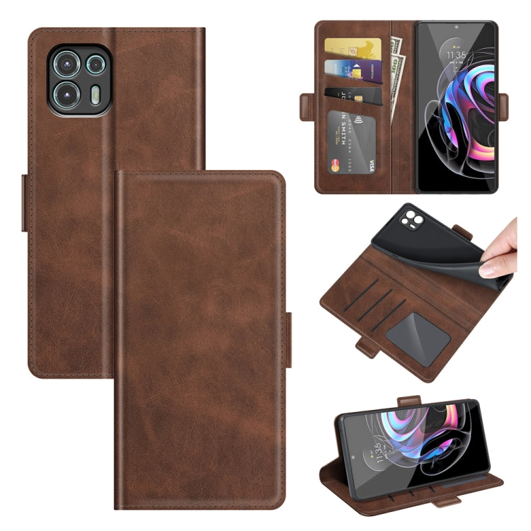 For Motorola Edge 20 lite 5G Dual-side Magnetic Buckle Horizontal Flip Phone Leather Case with Holder & Card Slots & Wallet