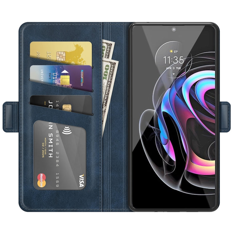 For Motorola Edge 20 lite 5G Dual-side Magnetic Buckle Horizontal Flip Phone Leather Case with Holder & Card Slots & Wallet