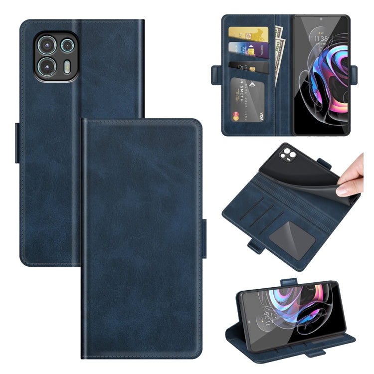 For Motorola Edge 20 lite 5G Dual-side Magnetic Buckle Horizontal Flip Phone Leather Case with Holder & Card Slots & Wallet