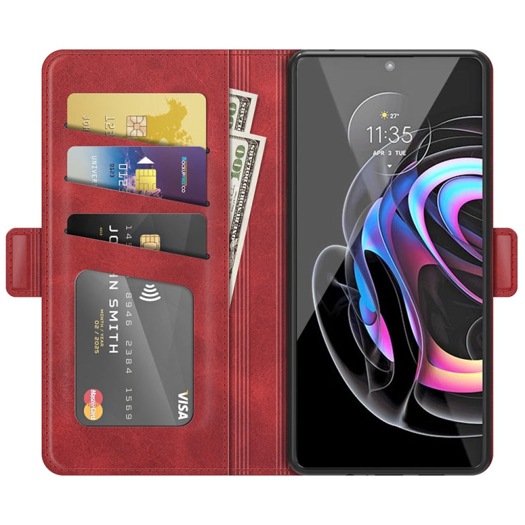 For Motorola Edge 20 lite 5G Dual-side Magnetic Buckle Horizontal Flip Phone Leather Case with Holder & Card Slots & Wallet