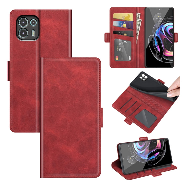 For Motorola Edge 20 lite 5G Dual-side Magnetic Buckle Horizontal Flip Phone Leather Case with Holder & Card Slots & Wallet