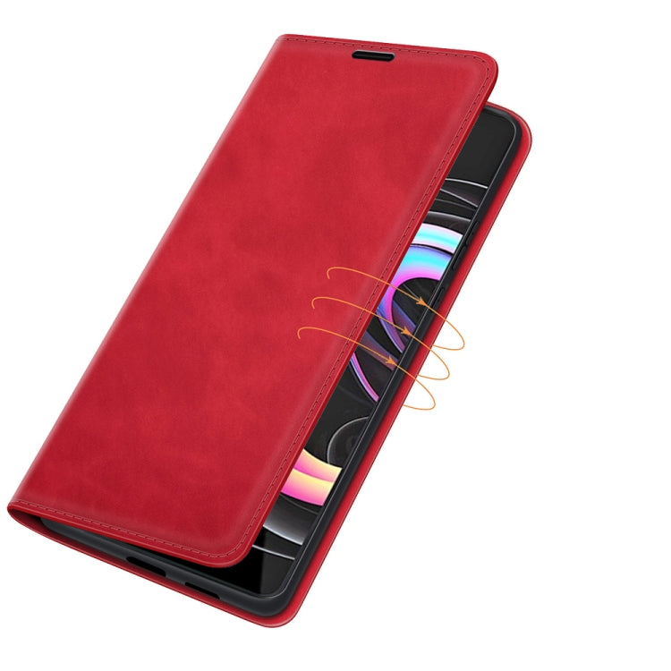 For Motorola Edge 20 lite Retro-skin Business Magnetic Suction Phone Leather Case with Holder & Card Slots & Wallet